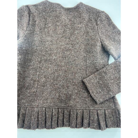 Marisa Christina 100% Wool Sweater Womens Large Brown Zip Long Sleeve Minimalist - Picture 7 of 7